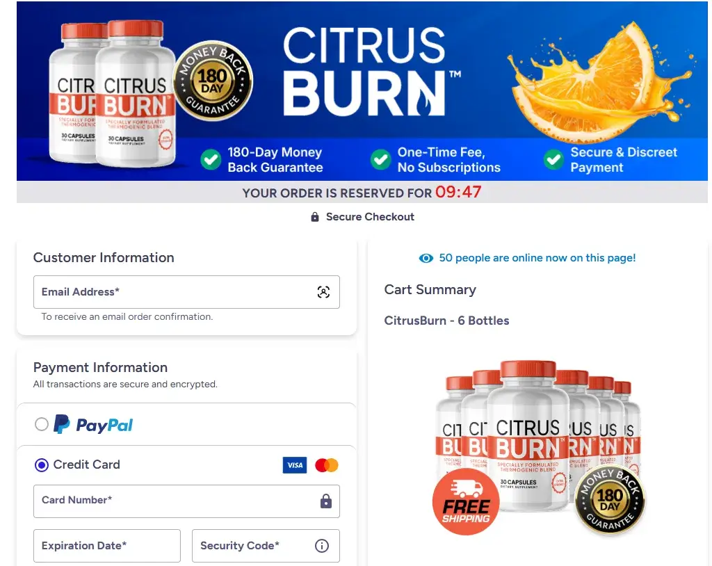 Citrus Burn Canada Order Page